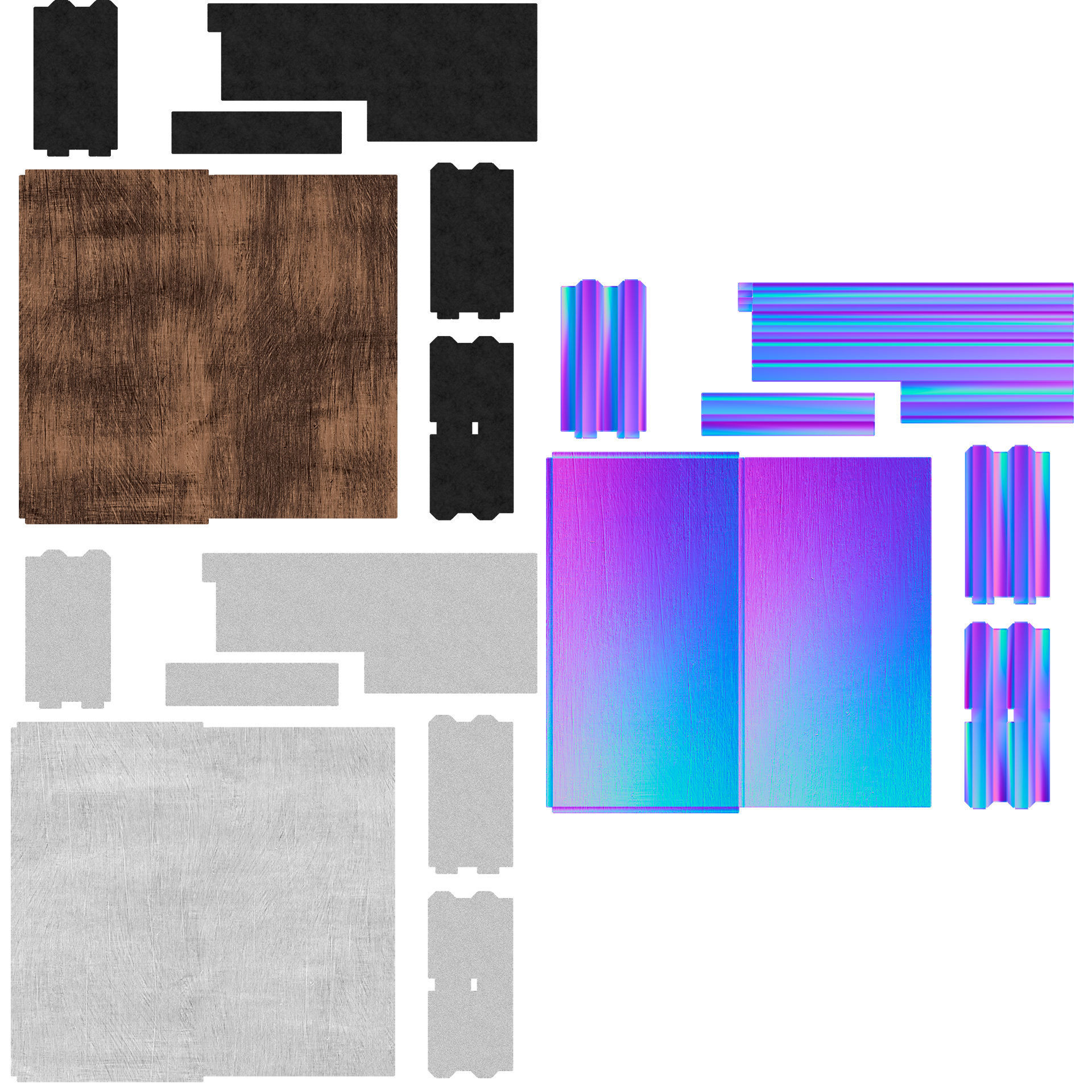 Loft style table Low-poly 3D model_8