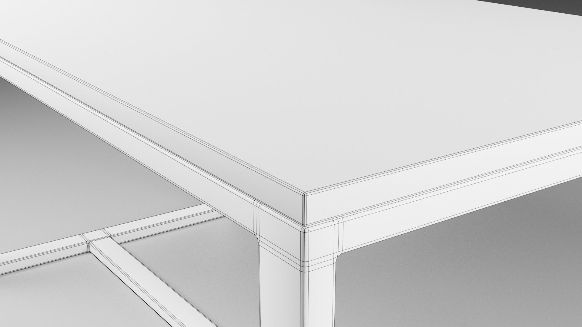 Loft style table Low-poly 3D model_5