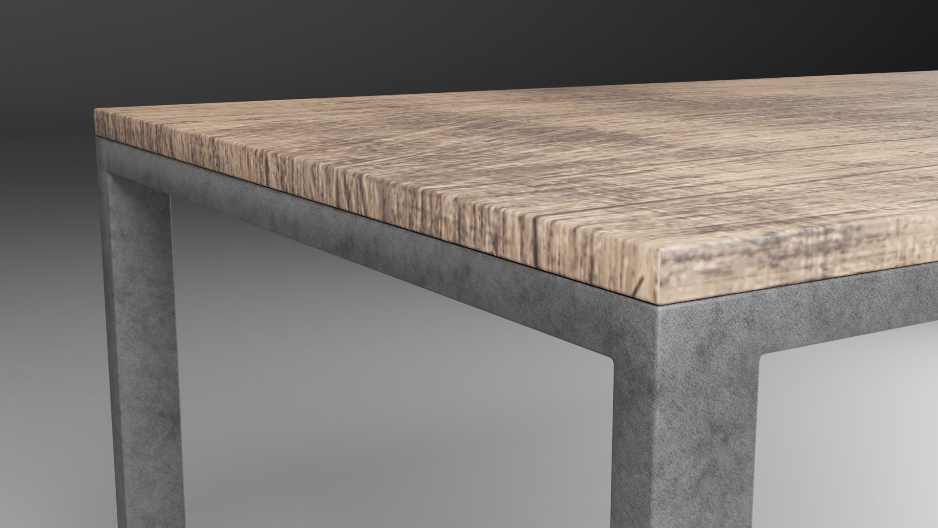 Loft style table Low-poly 3D model_3