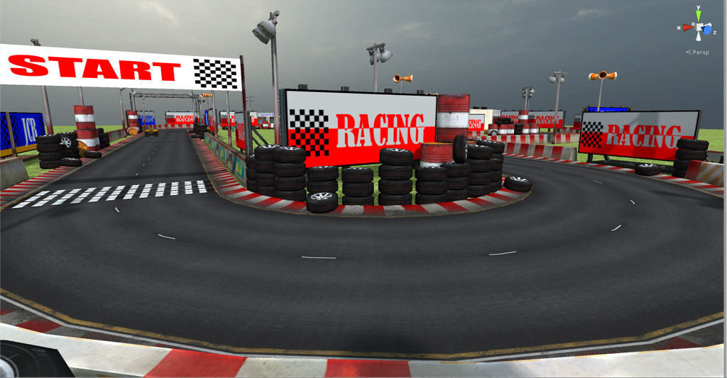 Racing track Low-poly 3D model_16