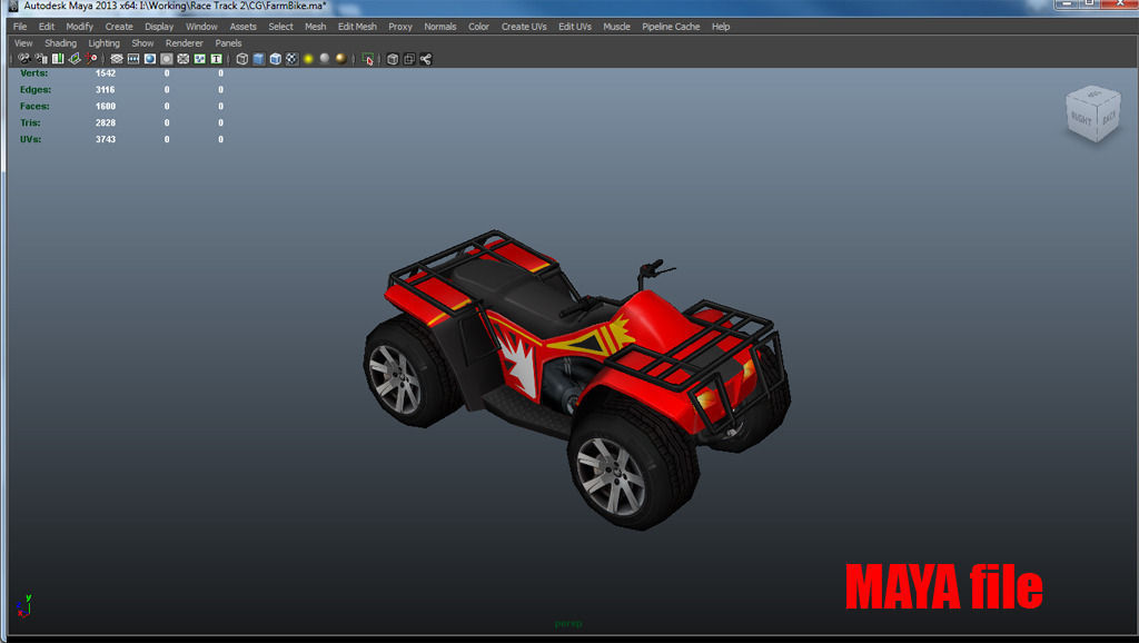 Racing track Low-poly 3D model_1