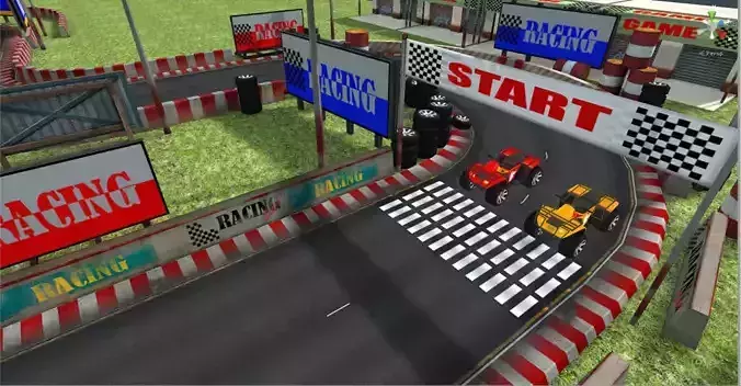 Racing track Low-poly 3D model