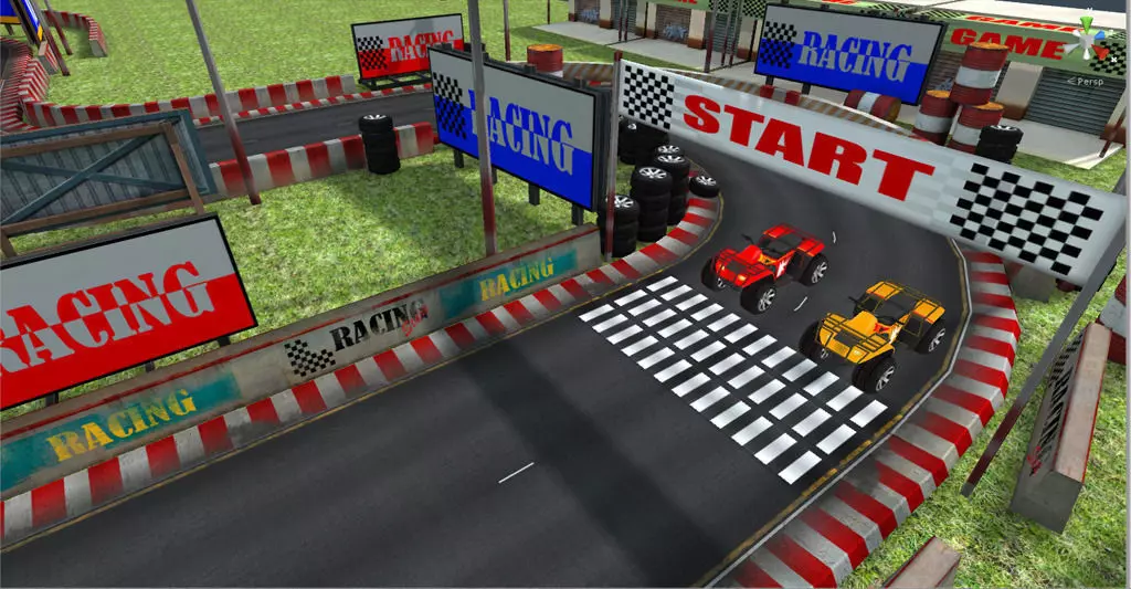 Racing track Low-poly 3D model_0