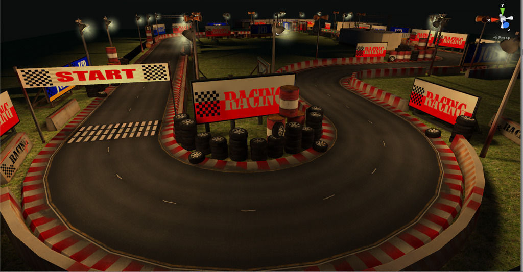Racing track Low-poly 3D model_9