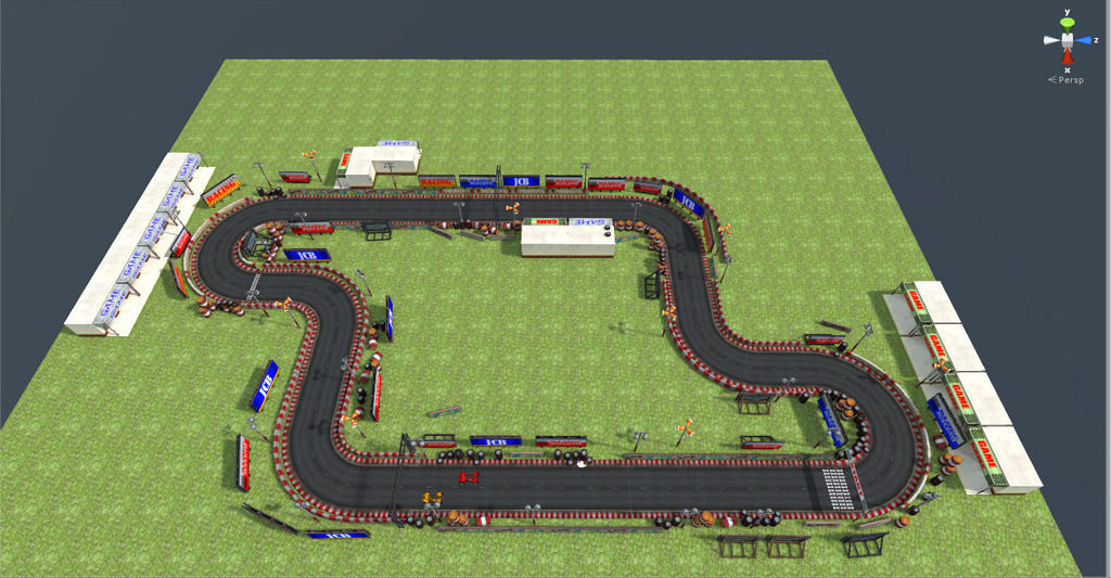 Racing track Low-poly 3D model_4