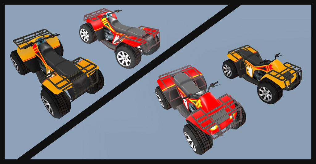 Racing track Low-poly 3D model_2