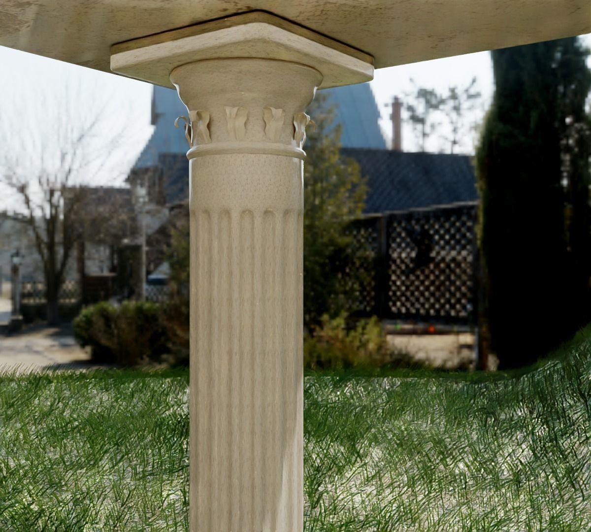 Gazebo in classic style garden furniture 3D model_6