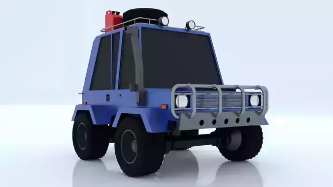 Low poly offroad jeep