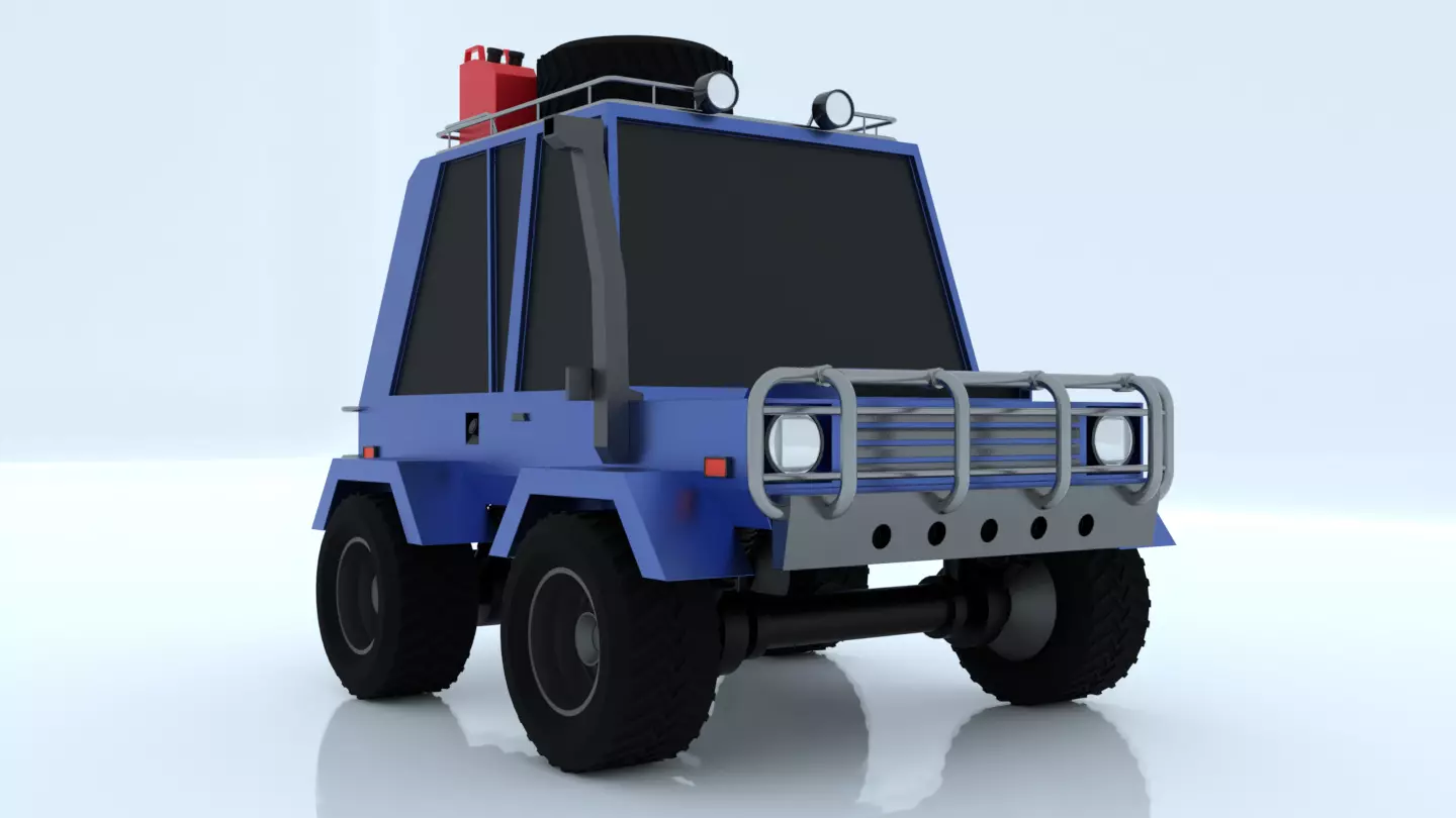 Low poly offroad jeep Free low-poly 3D model