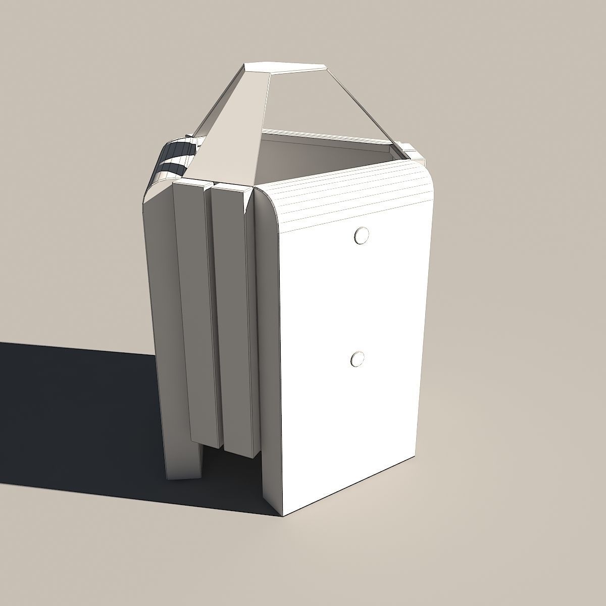 Trash concrete can 3D model_5