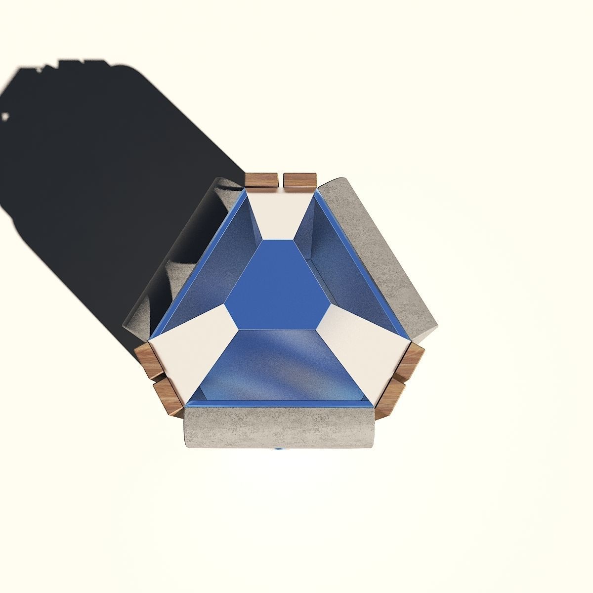 Trash concrete can 3D model_4