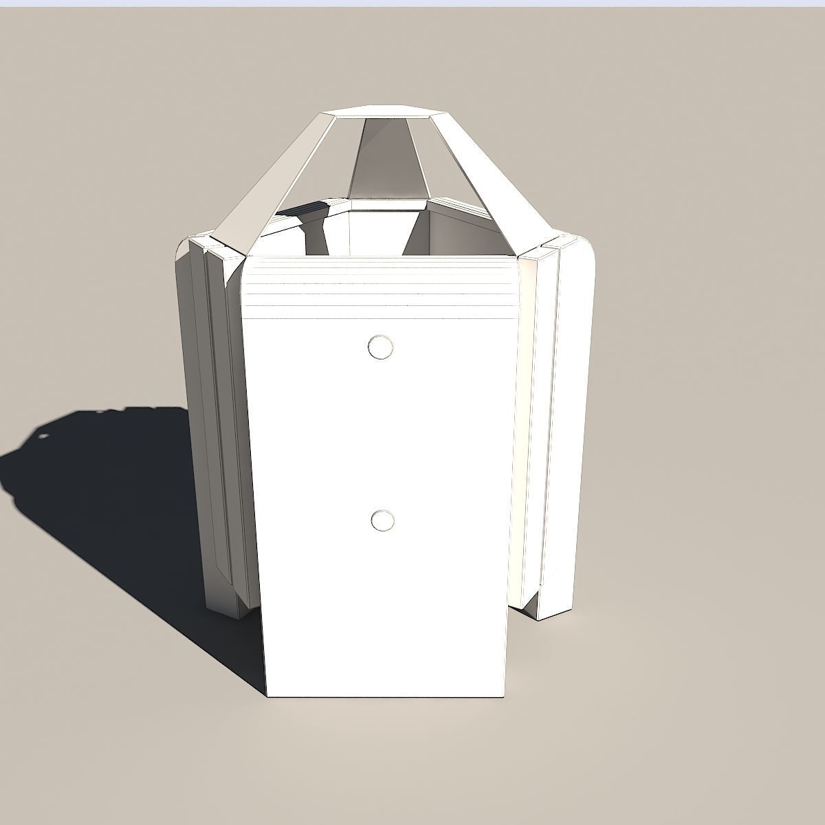 Trash concrete can 3D model_6