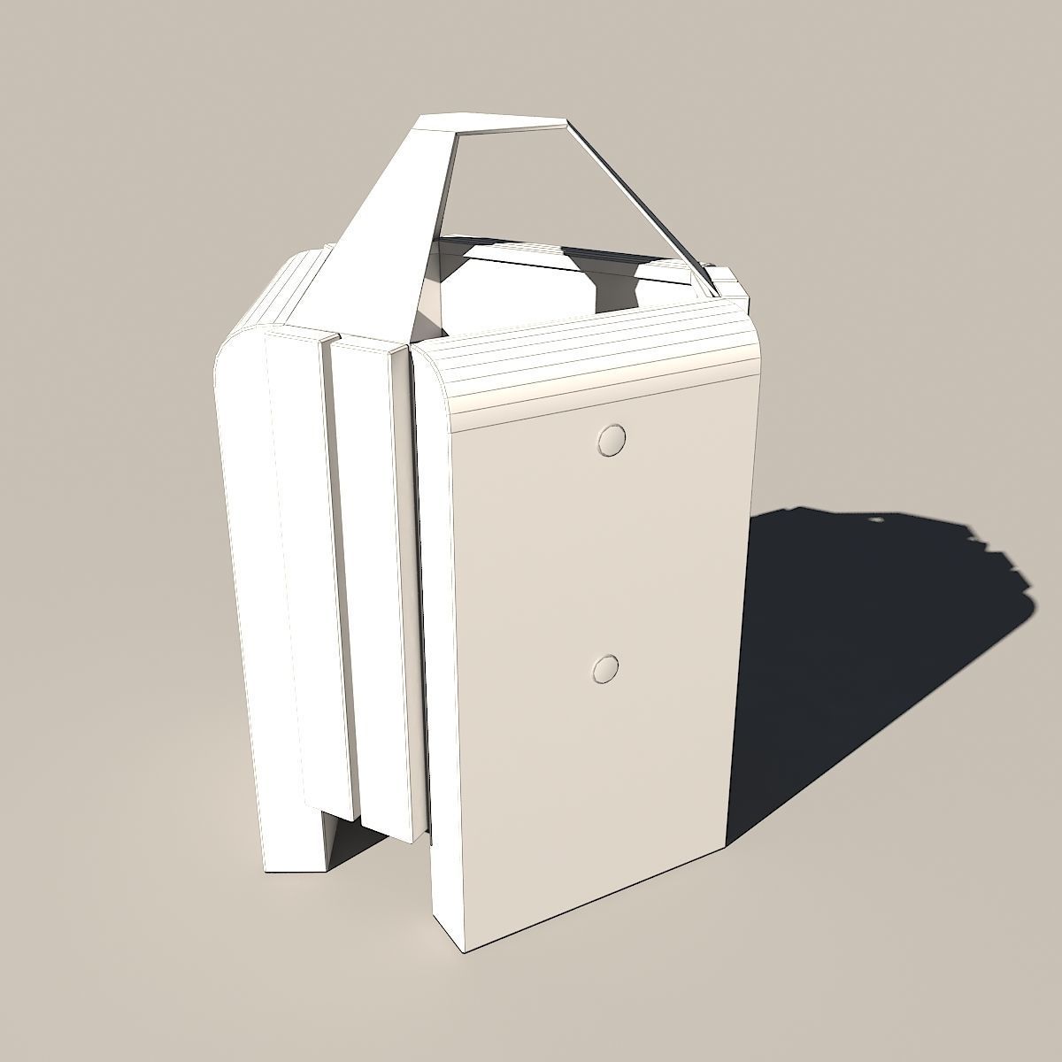Trash concrete can 3D model_8