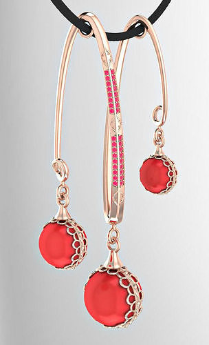 Pendant Fabulous Cherries  3D print model