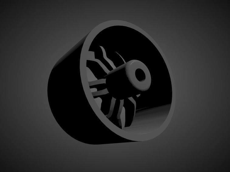 Vossen HC-3 rims with Brakes and tires for Hot Wheels 3D print model_1