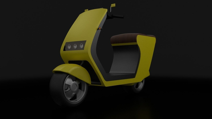 Simple Electric Skuter Concept Free 3D model