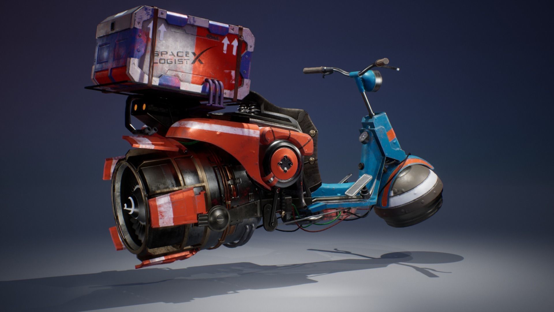 Hover Bike Low-poly 3D model_3