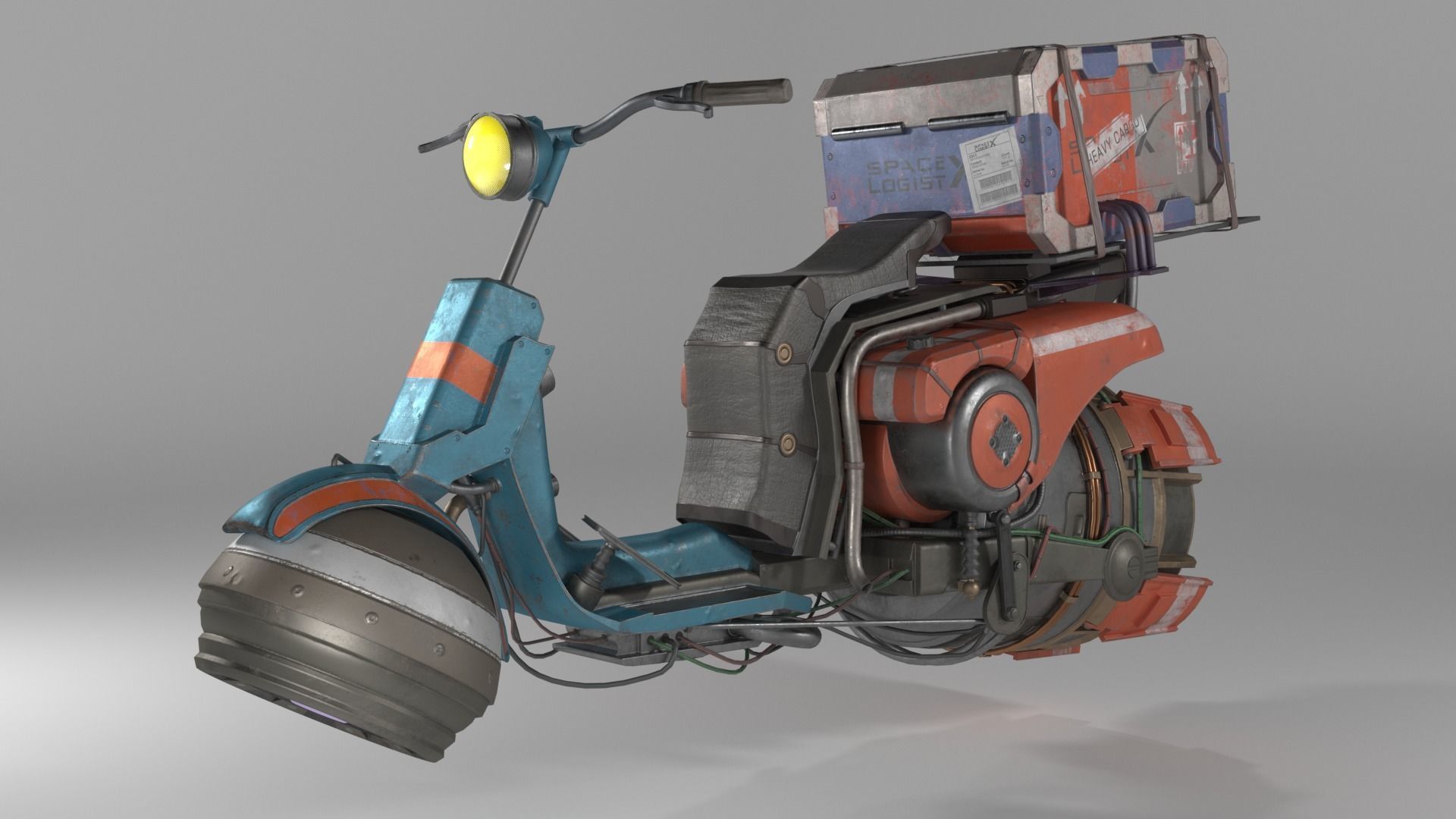 Hover Bike Low-poly 3D model_8