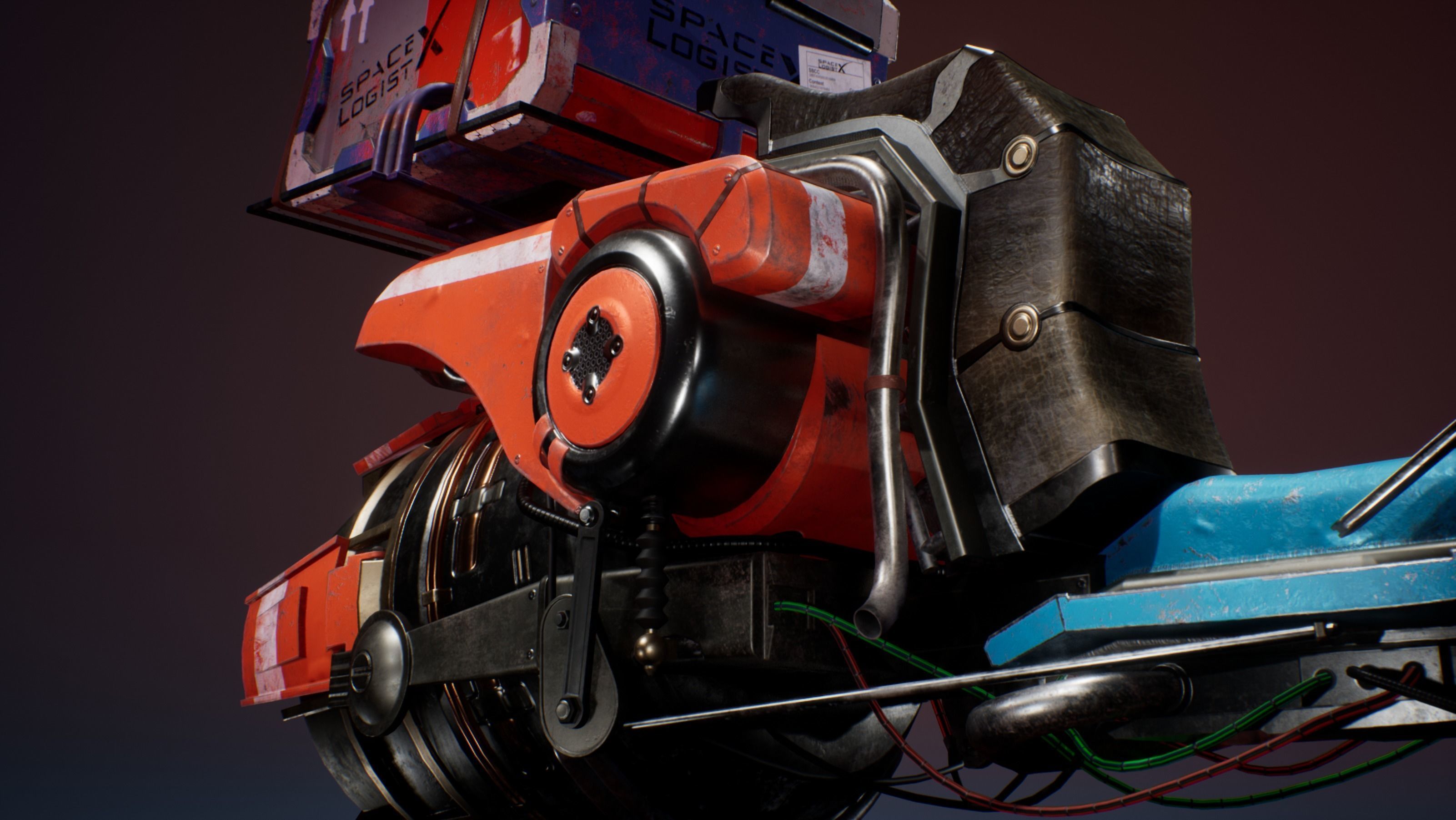 Hover Bike Low-poly 3D model_5