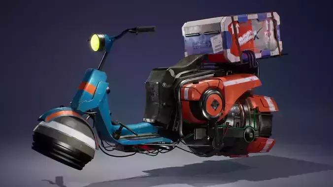 Hover Bike Low-poly 3D model