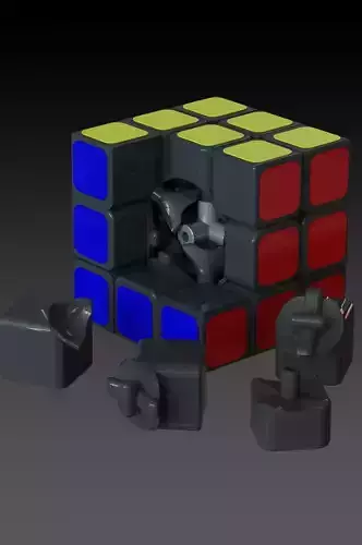 Rubiks Cube 3x3x3 Modern Design Low-poly 3D model