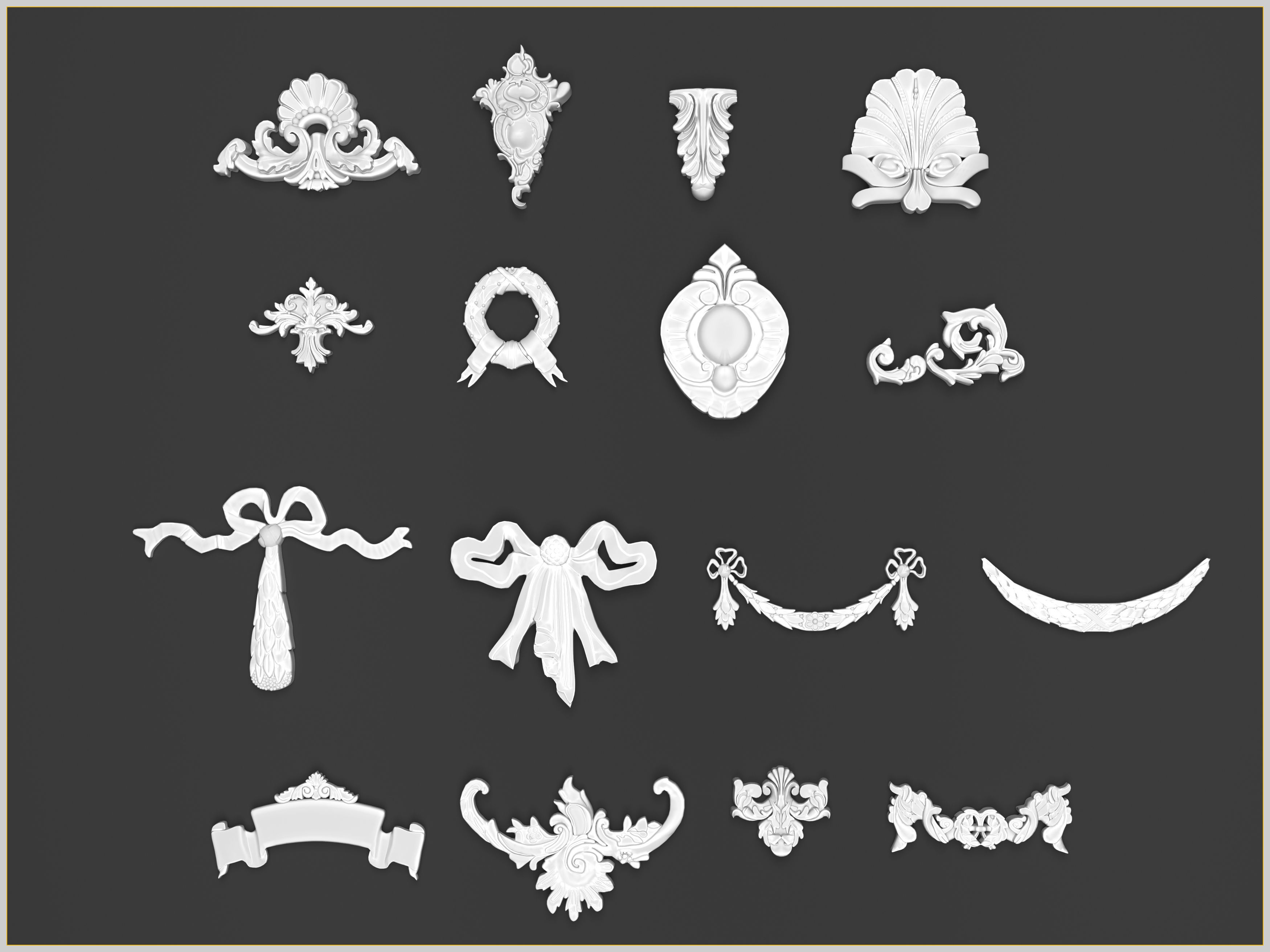43 Ornament IMM Brush For Zbrush  3D model_2
