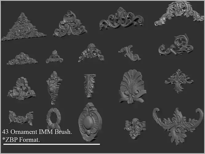 43 Ornament IMM Brush For Zbrush  3D model