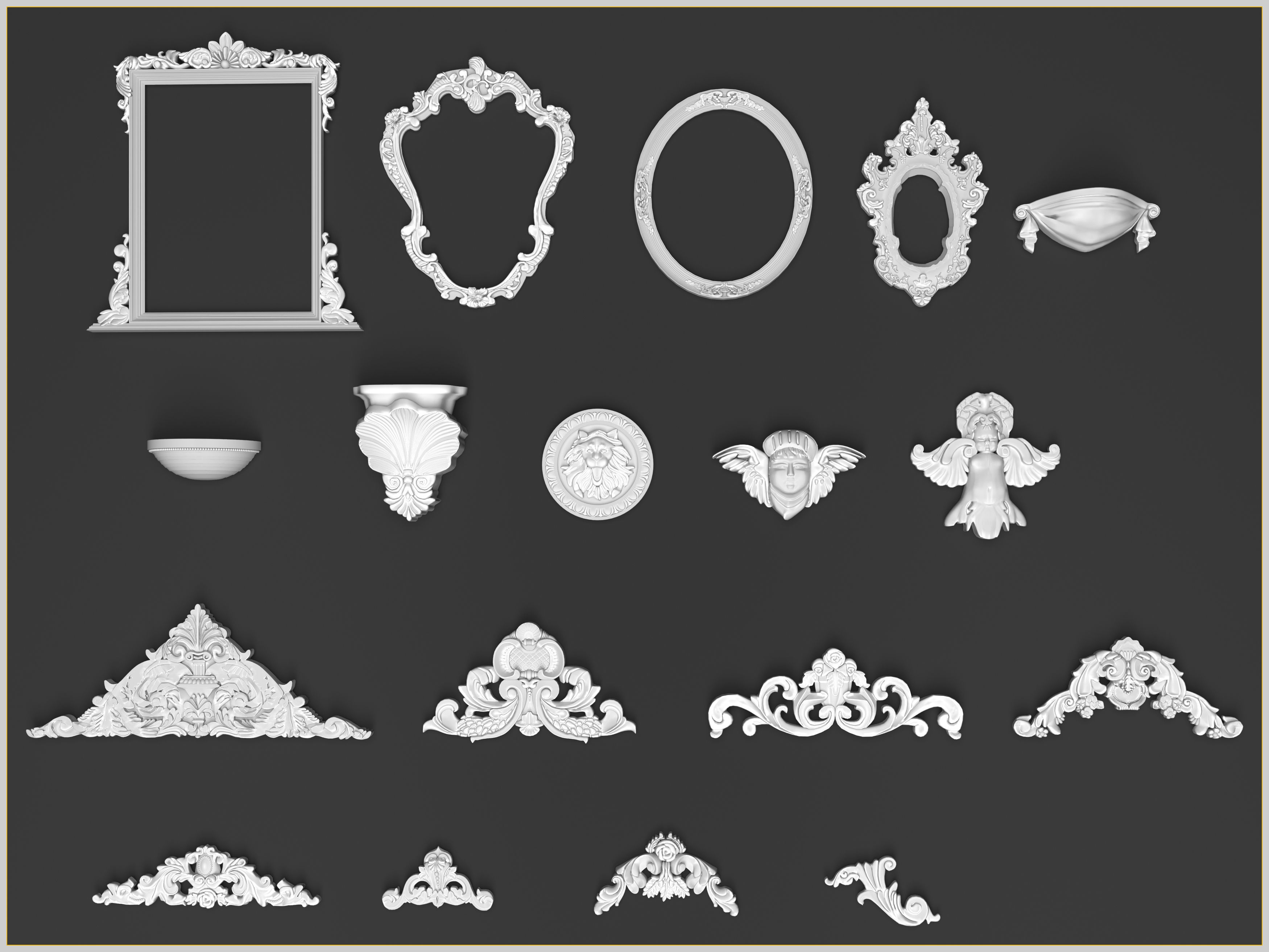 43 Ornament IMM Brush For Zbrush  3D model_1