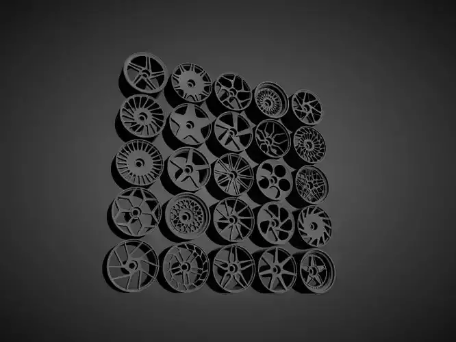 Vossen rims with Brakes and tires for Hot Wheels 3D Model Collection