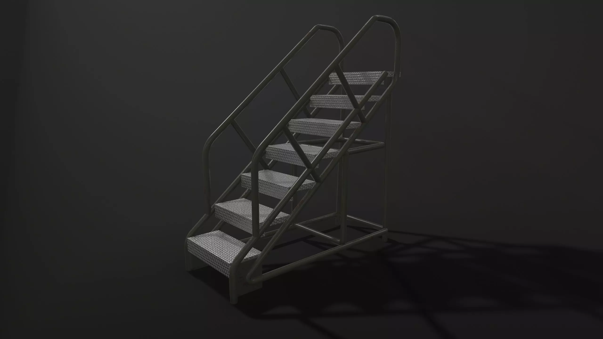 Stairs green Low-poly 3D model_0