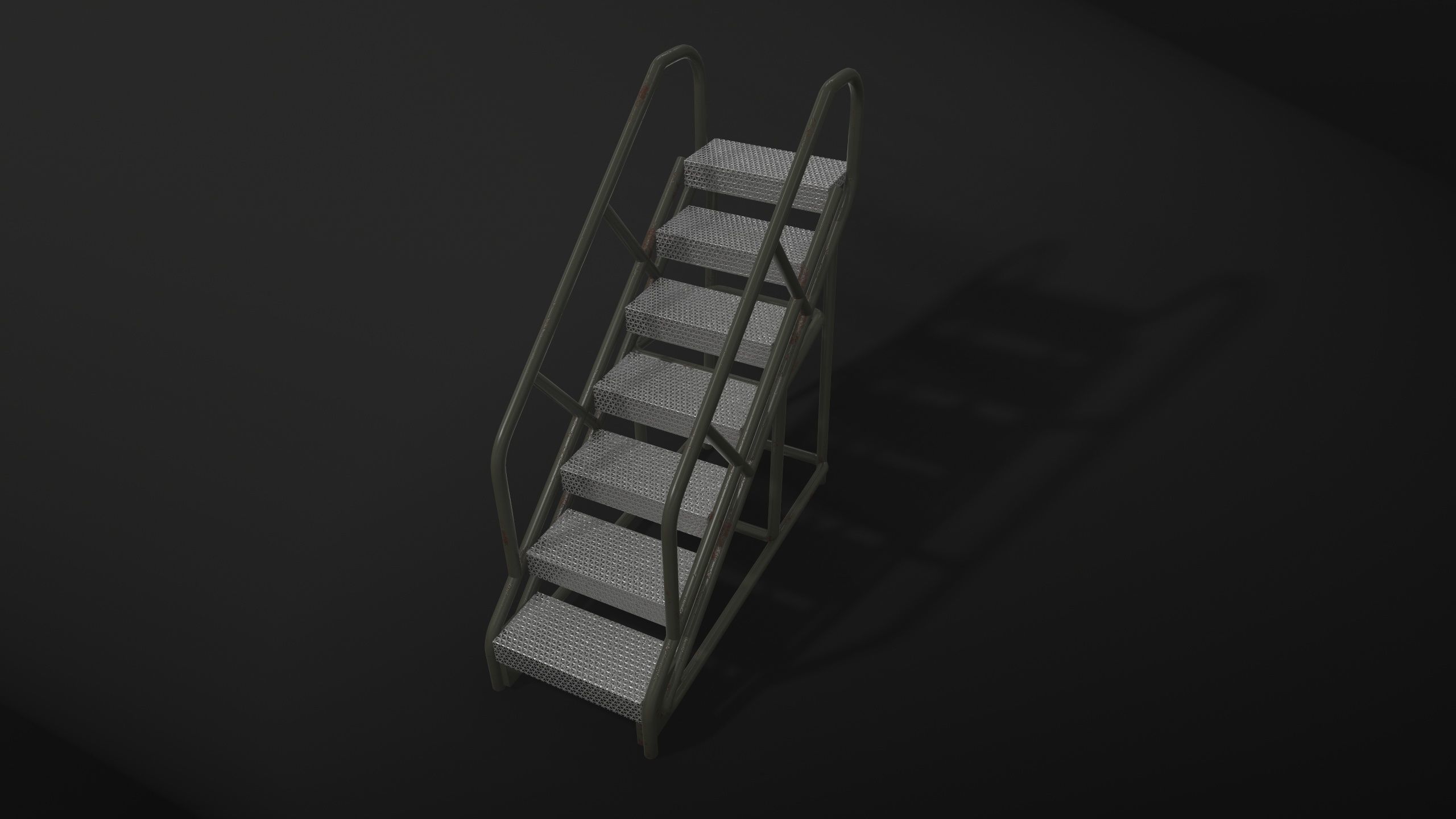 Stairs green Low-poly 3D model_2