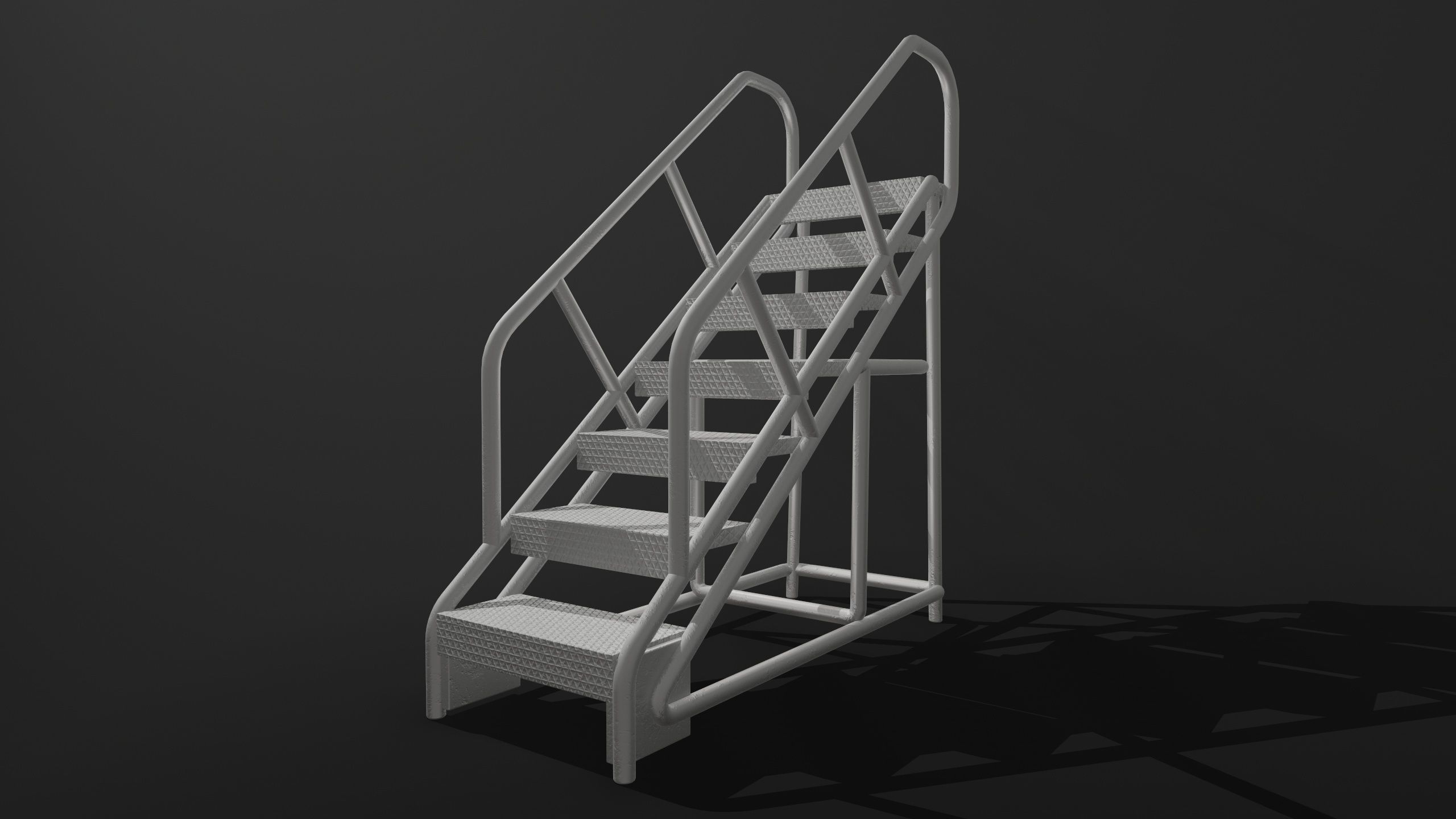 Stairs green Low-poly 3D model_6