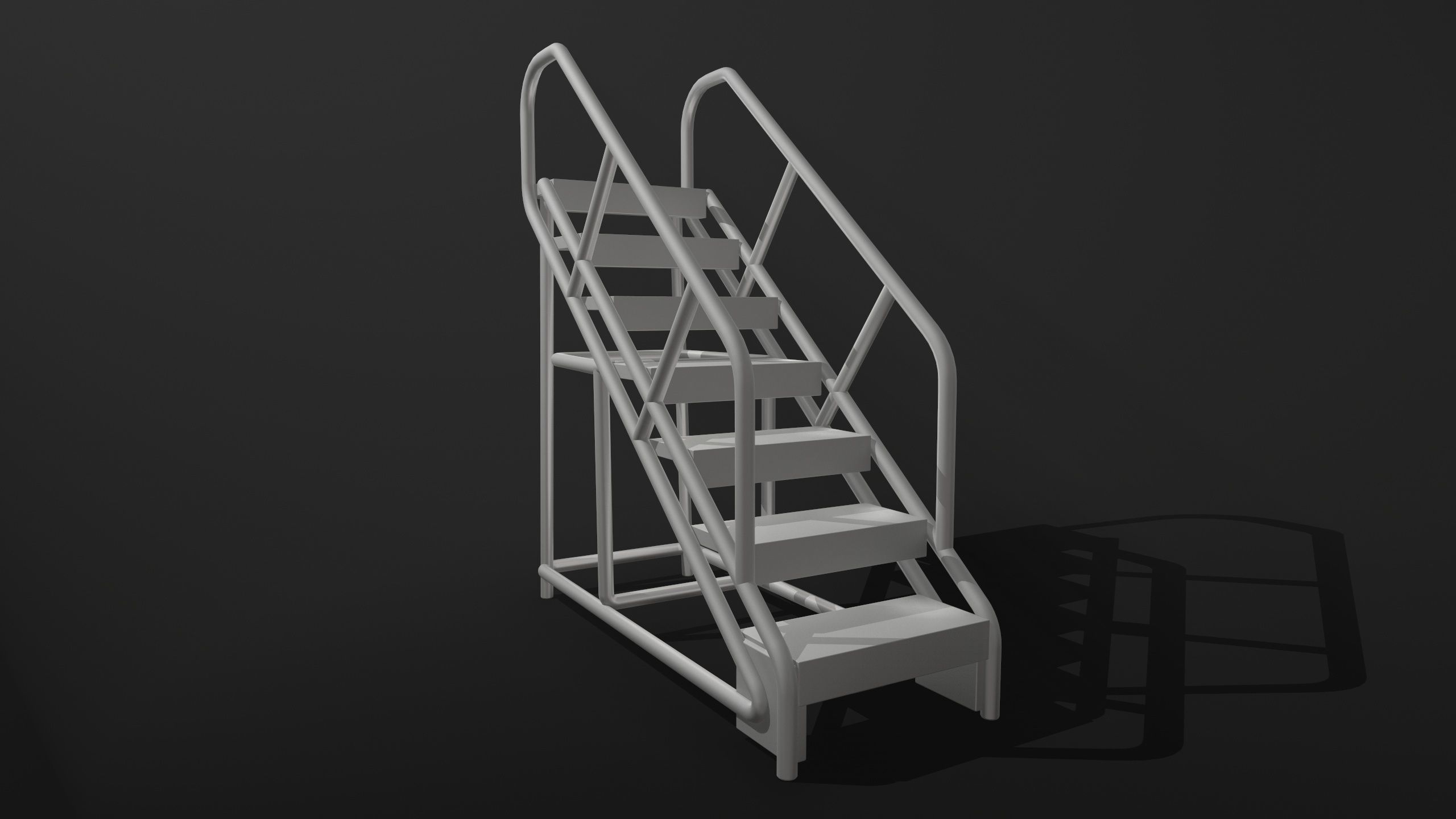 Stairs black Low-poly 3D model_7