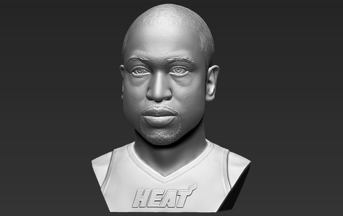 Dwyane Wade bust 3D printing ready stl obj formats 3D print model_6