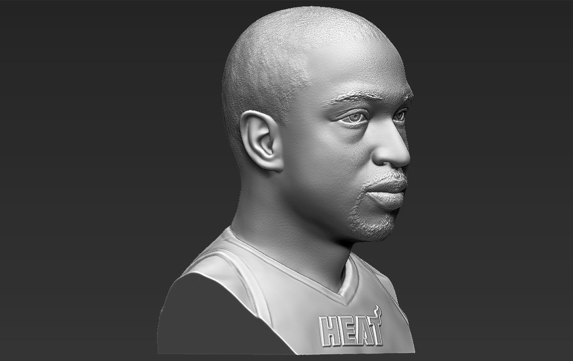 Dwyane Wade bust 3D printing ready stl obj formats 3D print model_14