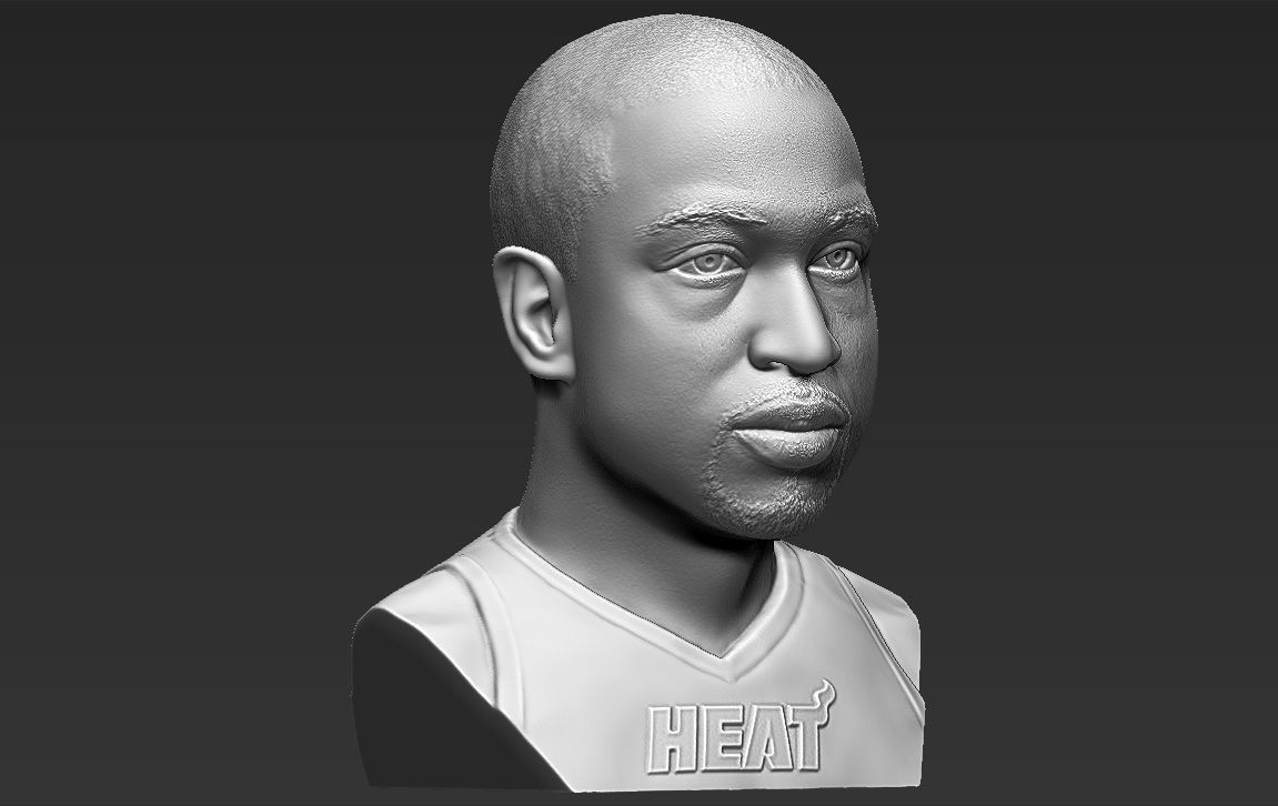 Dwyane Wade bust 3D printing ready stl obj formats 3D print model_15