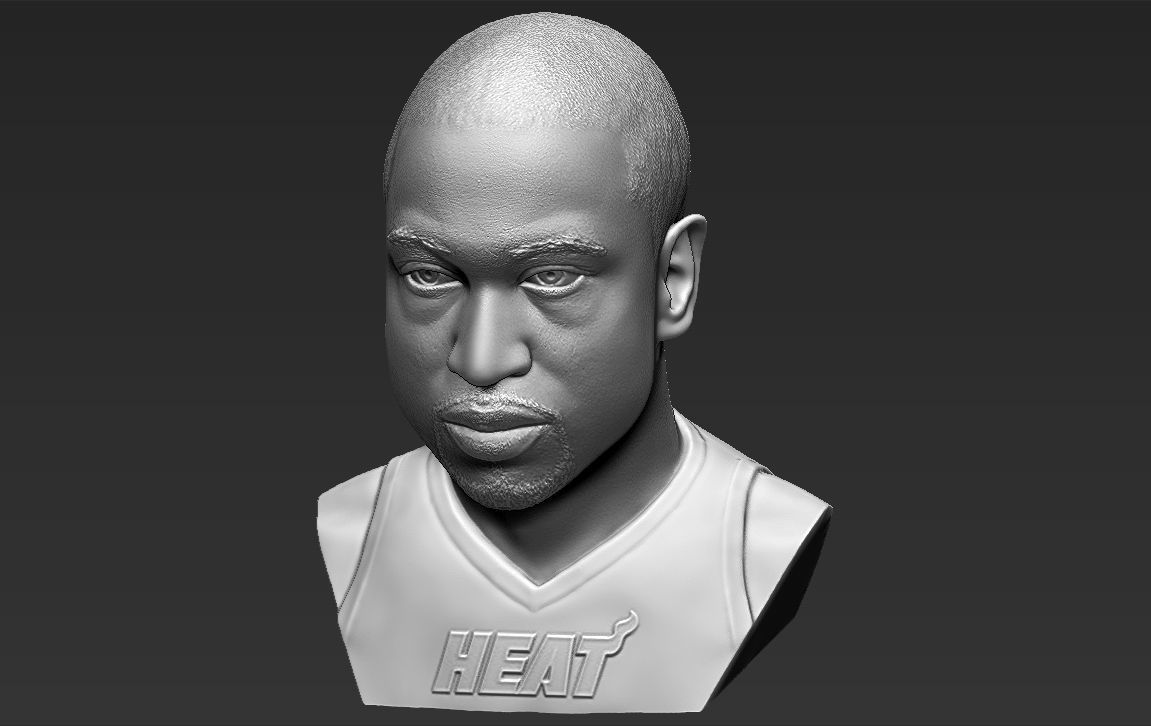 Dwyane Wade bust 3D printing ready stl obj formats 3D print model_19