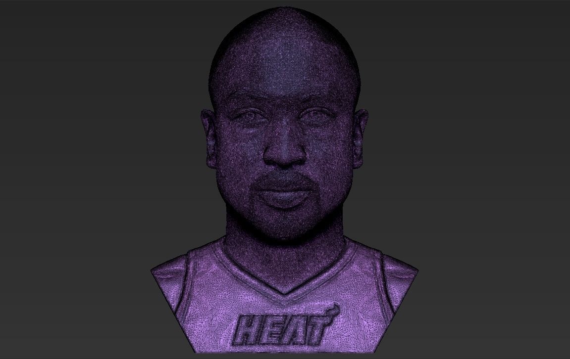 Dwyane Wade bust 3D printing ready stl obj formats 3D print model_31