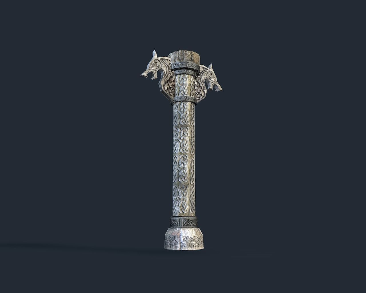 Norse column low poly Low-poly 3D model_1