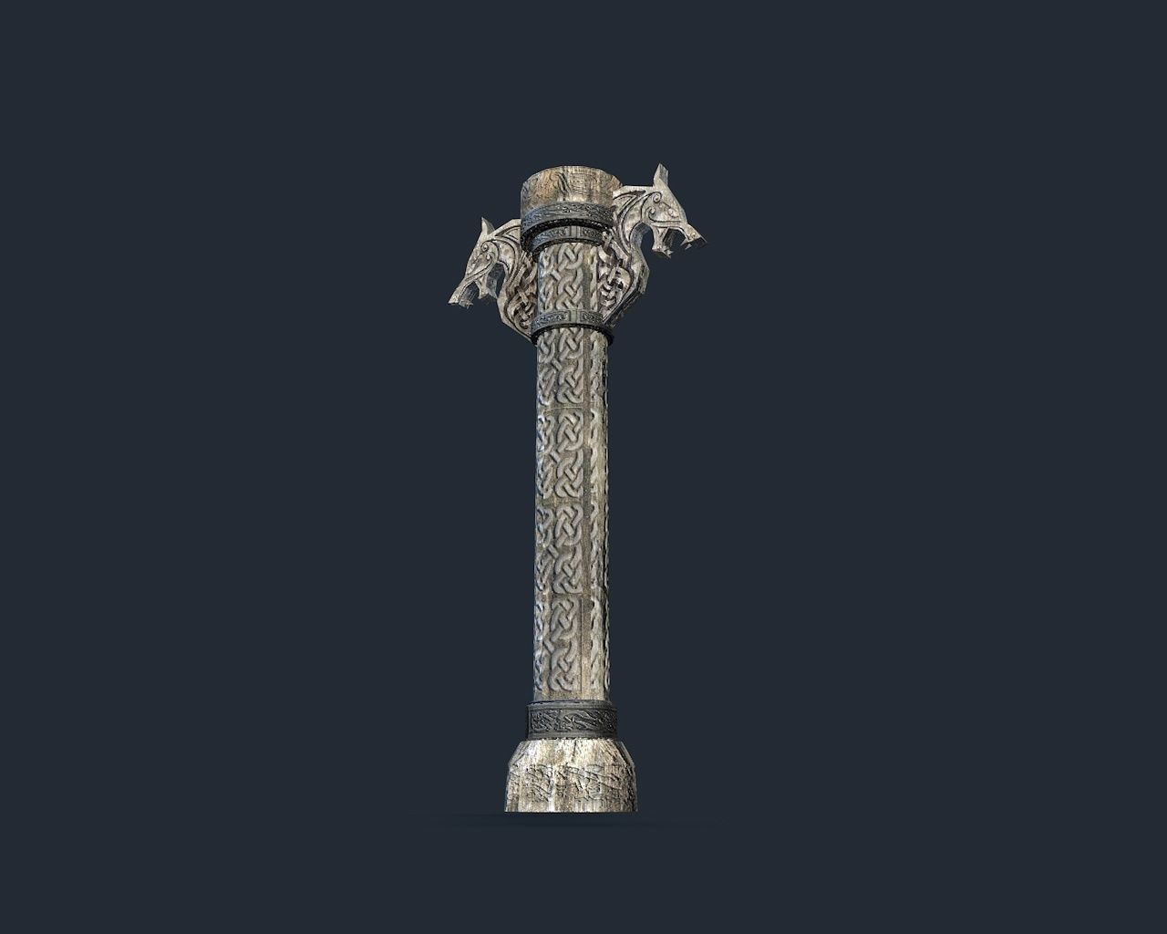 Norse column low poly Low-poly 3D model_2