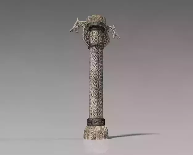 Norse column low poly Low-poly 3D model