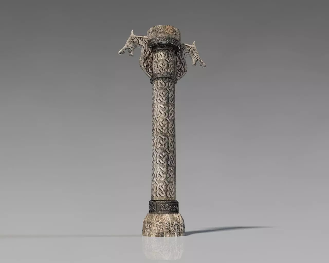 Norse column low poly Low-poly 3D model_0