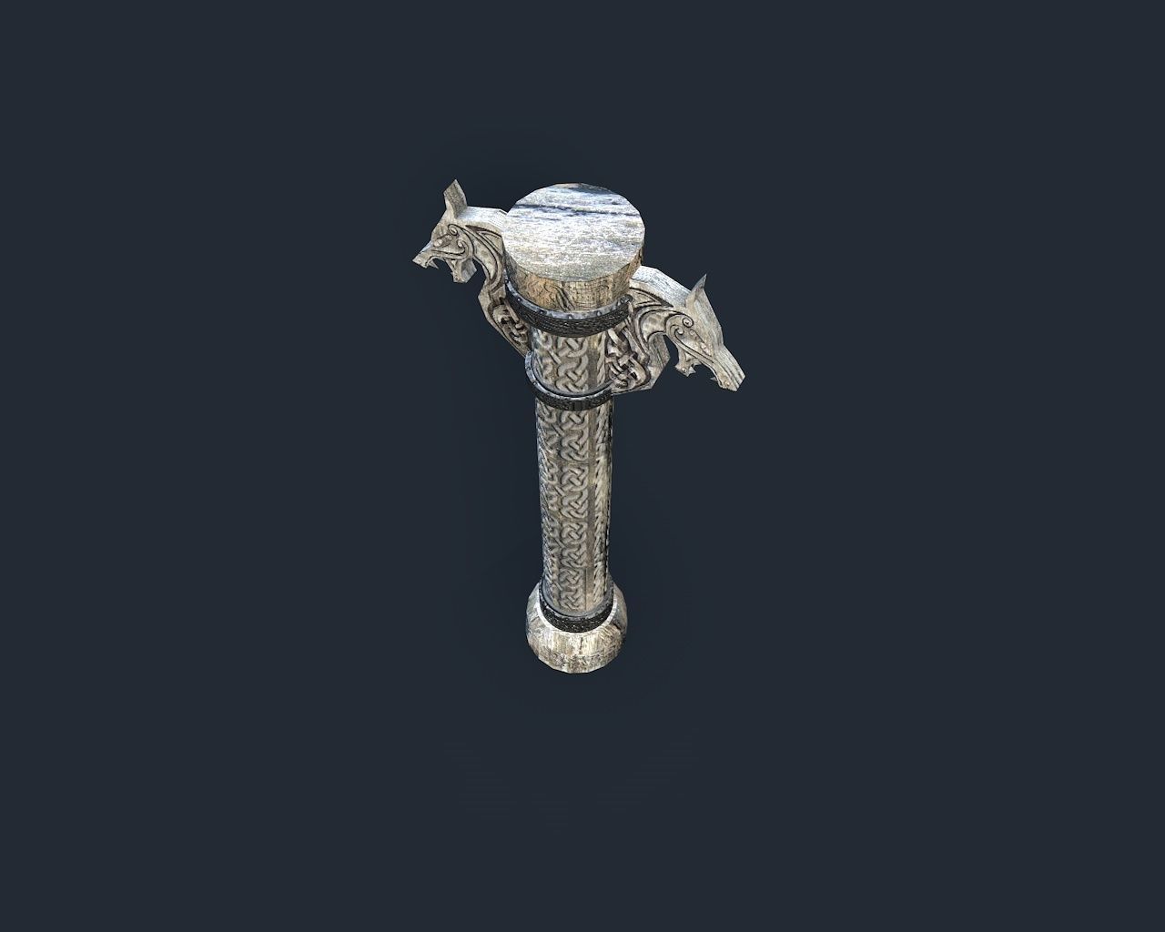 Norse column low poly Low-poly 3D model_3
