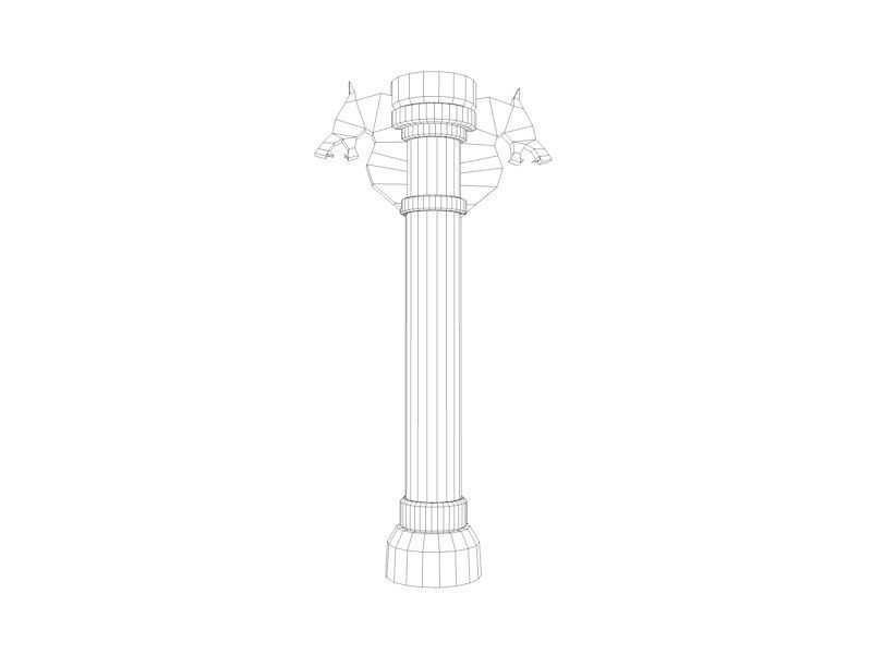 Norse column low poly Low-poly 3D model_8