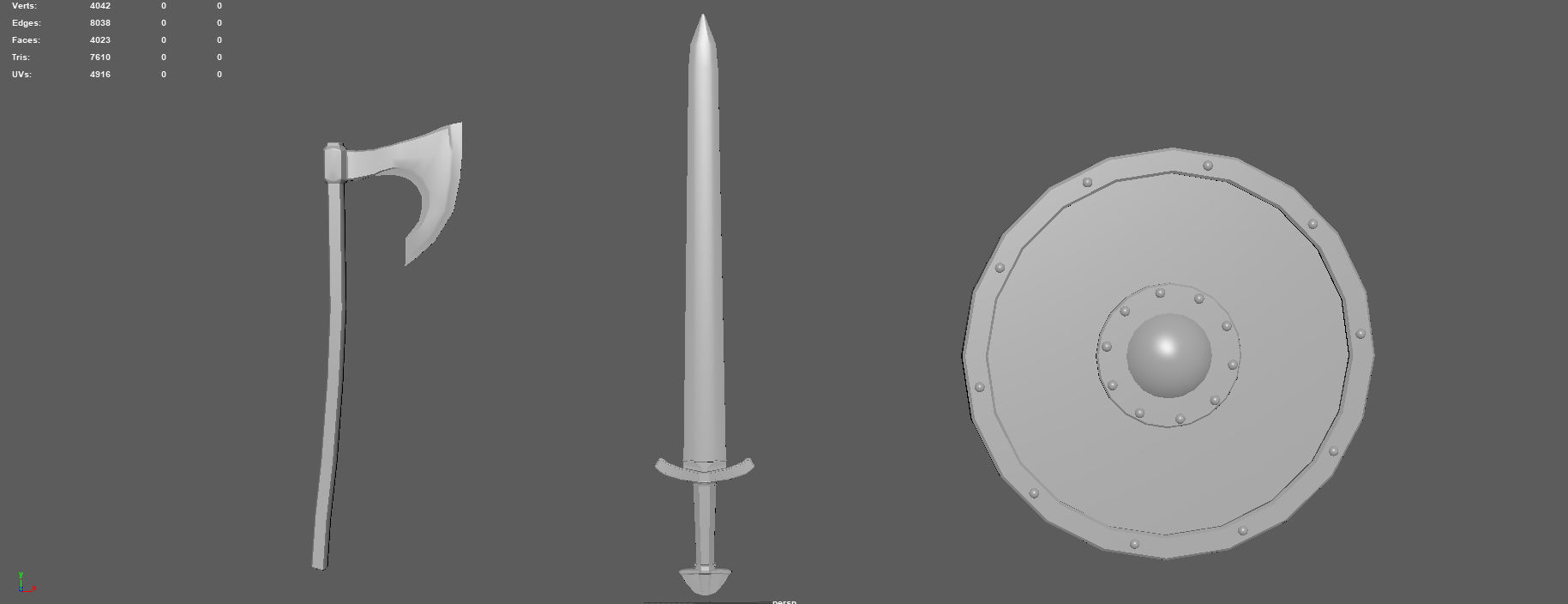 WEAPONS wooden shield Low-poly 3D model_6