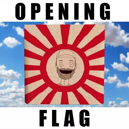 Opening Flag Low-poly 3D model