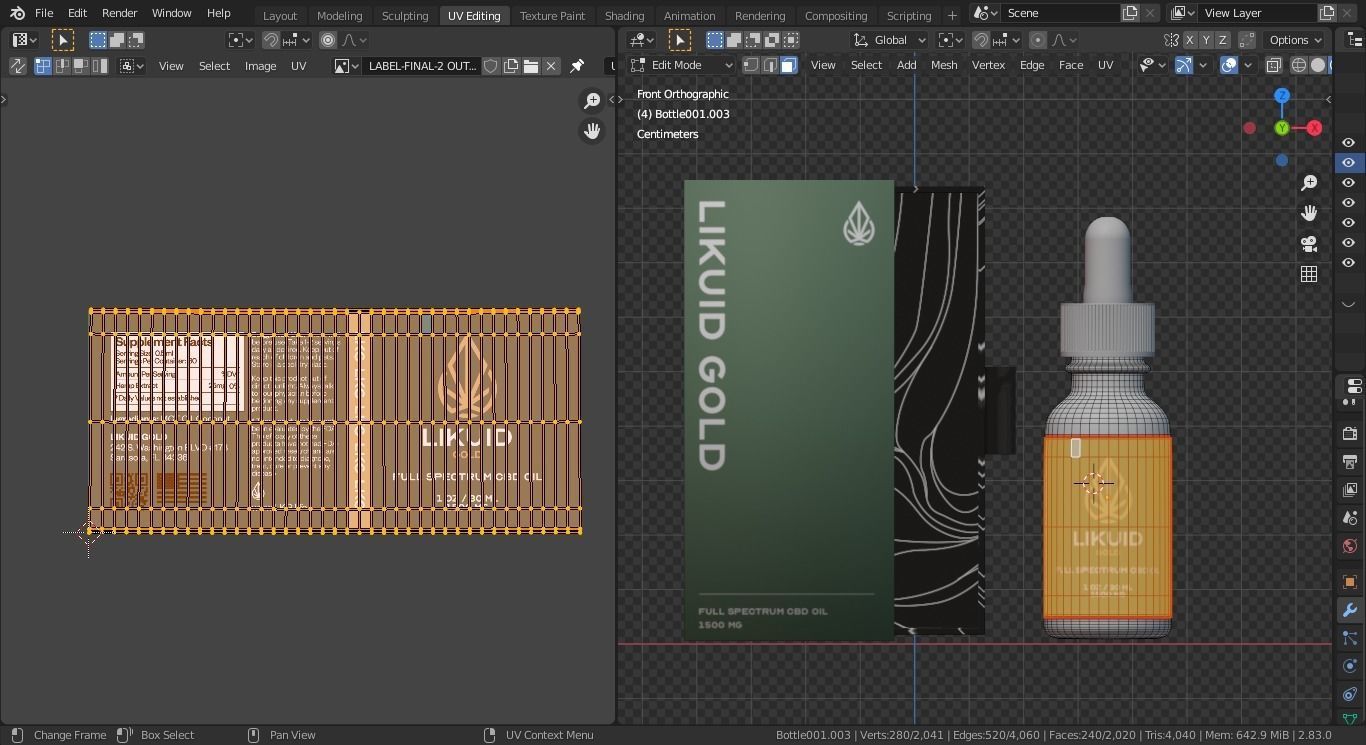 CBD oil Low-poly 3D model_6