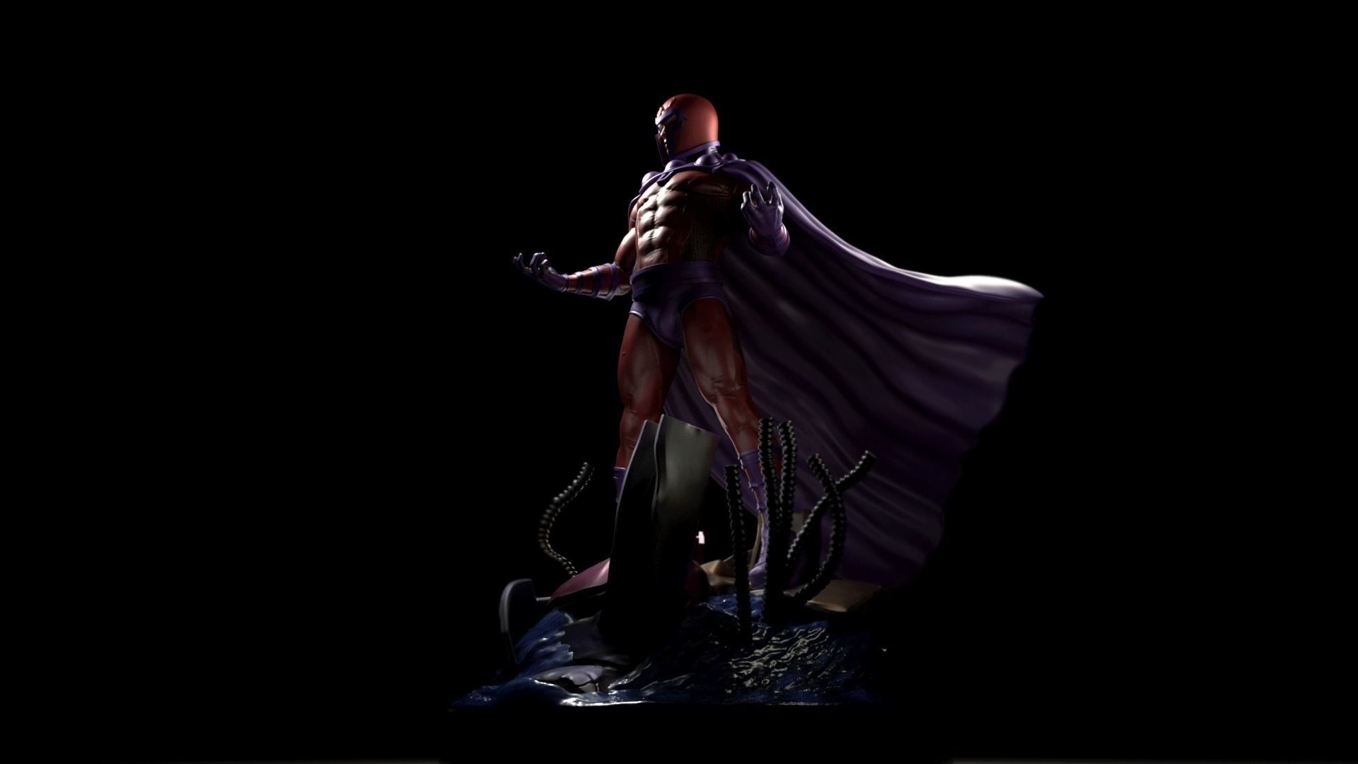Magneto Fan Art Statue for Print 3D print model_3