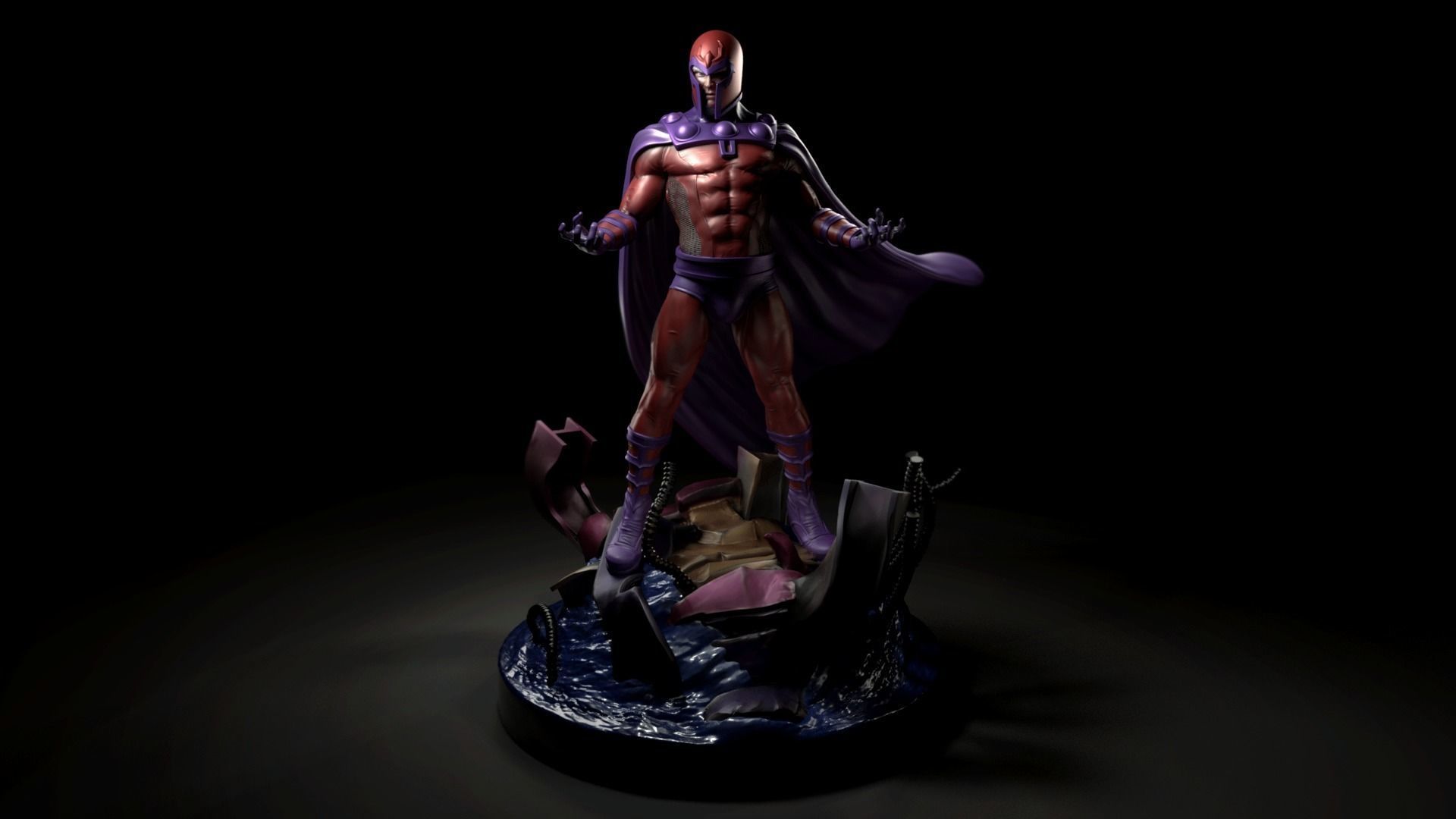 Magneto Fan Art Statue for Print 3D print model_1