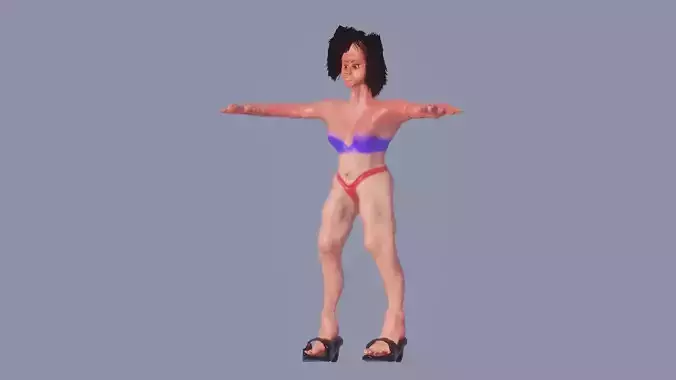 Caslet animated woman in bikini